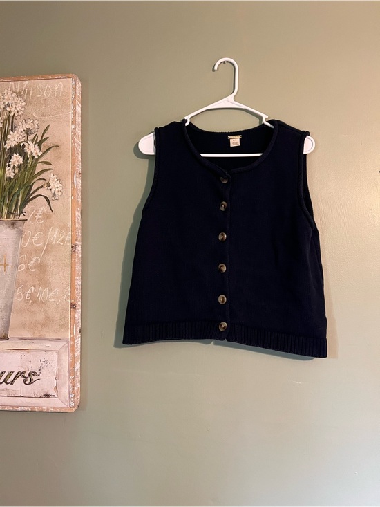 Magaschoni Sweaters - Magaschoni Navy Button-Front Knit Vest